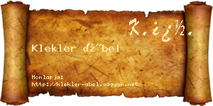 Klekler Ábel névjegykártya