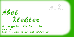 abel klekler business card